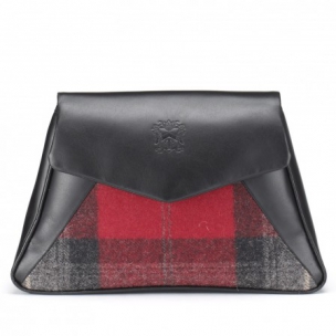 Каталог Women's KIRBY CLUTCH IN RED CHECK TWEED AND LEATHER 