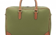 Каталог Men's TRAVEL BRIEF IN OLIVE CANVAS WITH TAN LEATHER TRIM  - 1